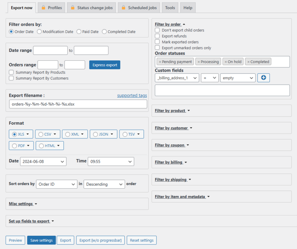 Advanced Order Export For WooCommerce